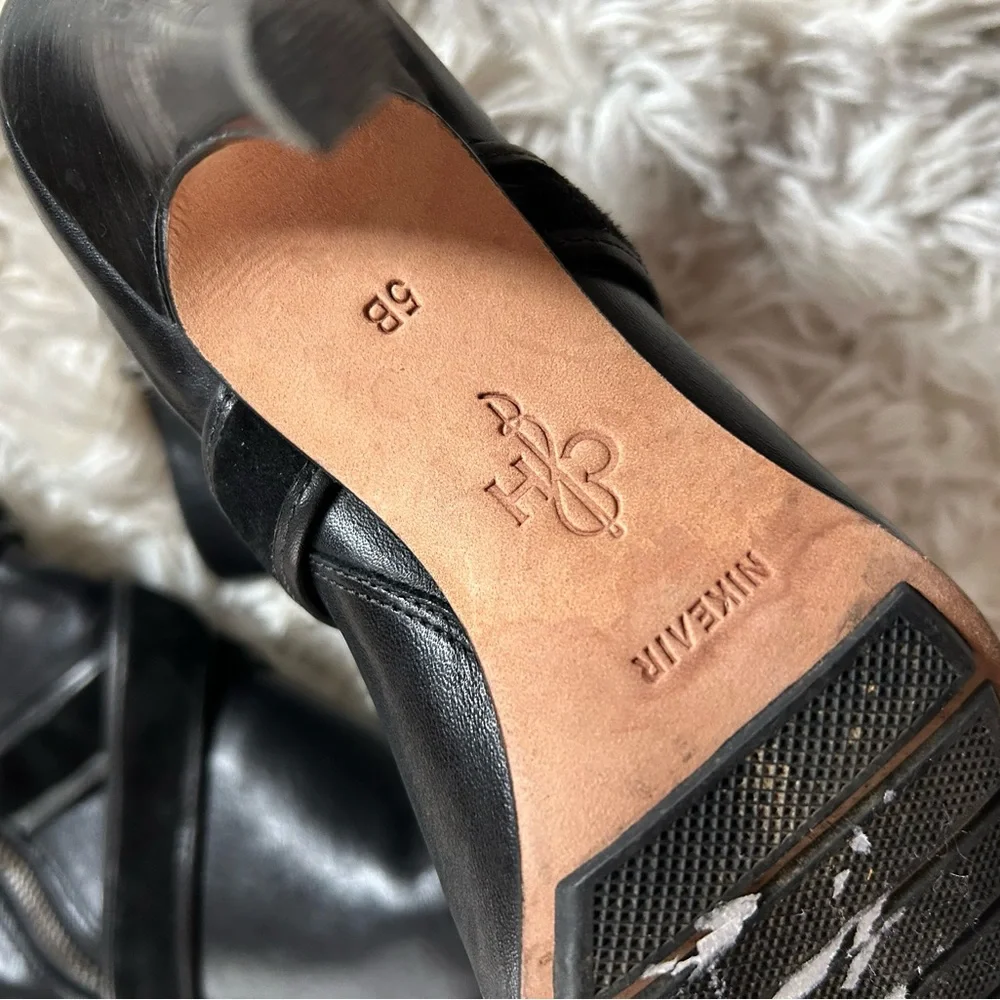 ☀️3/$25 Cole Haan TALIA Black Leather Heeled Ankle Bootie air 5 - Picture 3 of 5